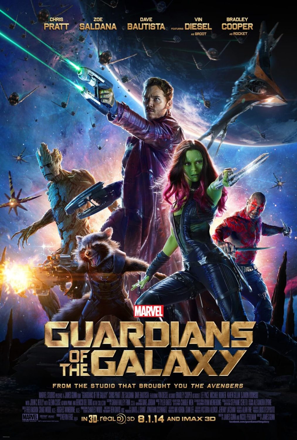 Guardians of the Galaxy poster from successful Lost Boys School of VFX alumni credits for Visual Effects.