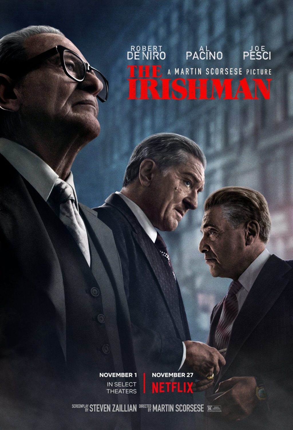 The Irishman poster from successful Lost Boys School of VFX alumni film credits for Visual Effects.