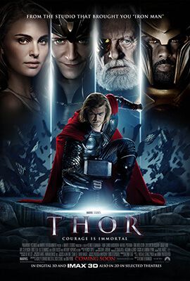 Thor poster from successful Lost Boys School of VFX alumni credits for Visual Effects.